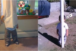 20 Foto kocak anak kecil main petak umpet, pada sembunyi dimana tuh?