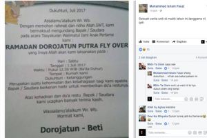 Diberi nama unik, undangan tasyakuran pemberian nama ini bikin ngakak