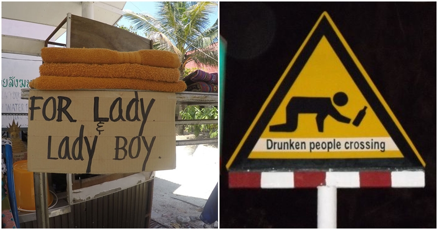 15 Papan peringatan kocak ini cuma bisa kamu temukan di Thailand