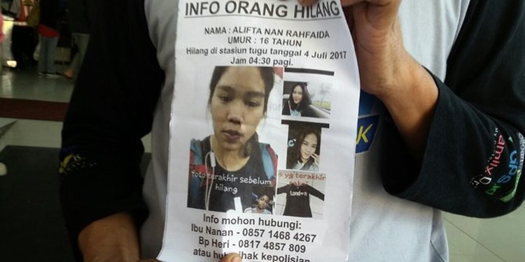 Alifta, gadis asal Jakarta ini hilang di Stasiun Tugu Yogyakarta
