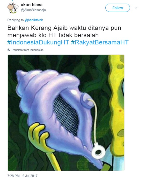 15 Cuitan lucu soal Indonesia dukung HT ini kocak parah