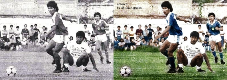 10 Foto lawas sepak bola Indonesia ini diwarna ulang, jadi makin hidup