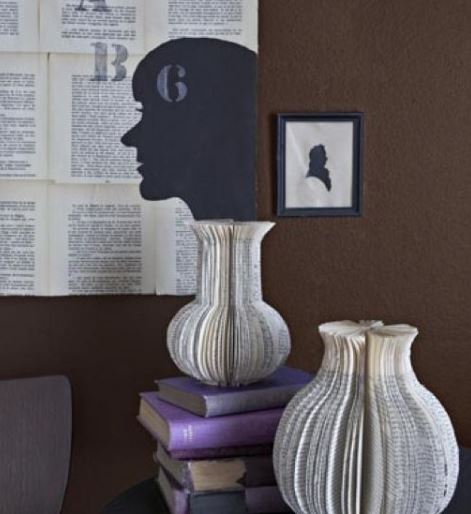 10 Benda hasil kreasi buku bekas ini cocok dipajang di rumah