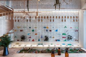 Apotek ini sajikan interior suasana alam modern, jadi betah beli obat