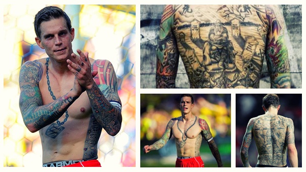 8 Pemain bola dengan tubuh penuh tato, garang tanpa kompromi