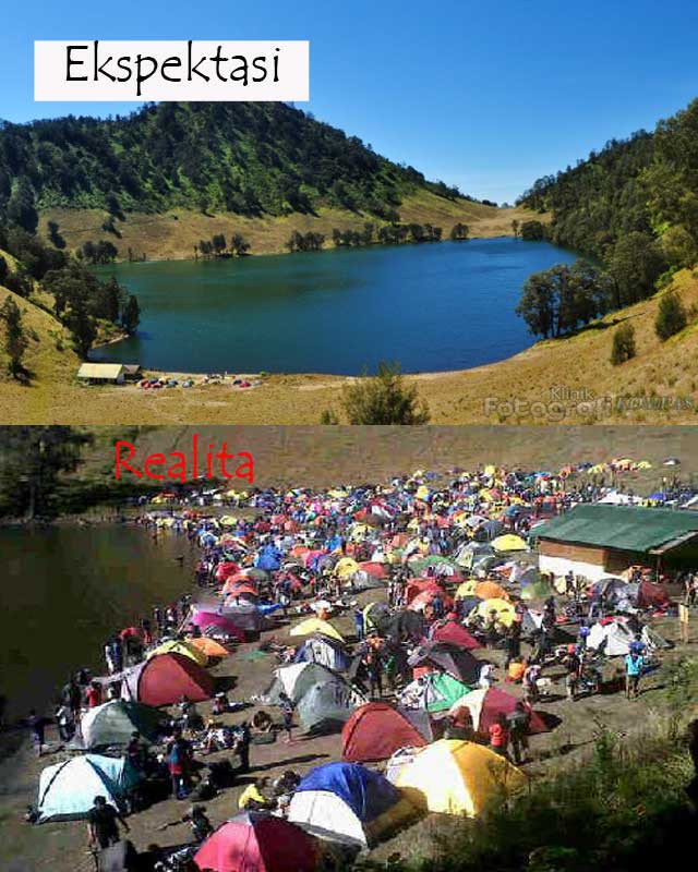 10 Potret media sosial vs realita para pendaki gunung