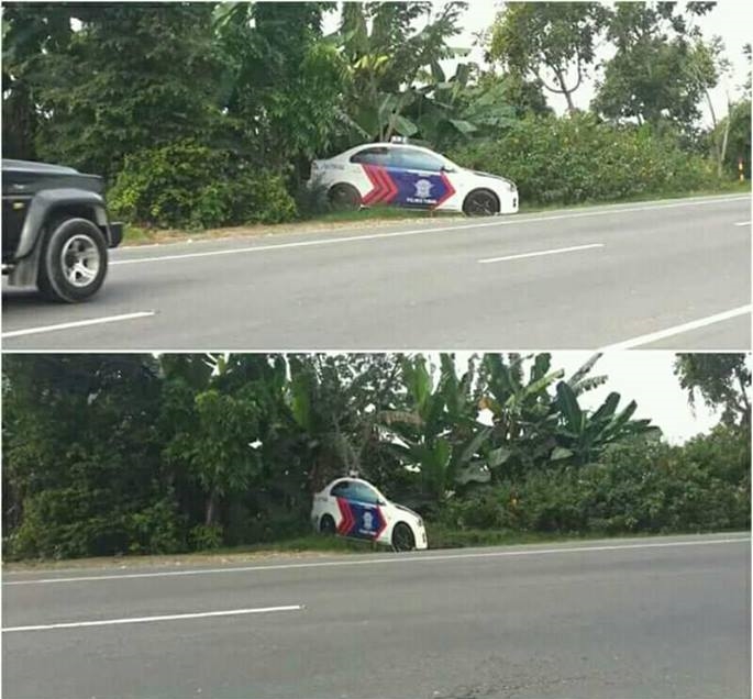 Netizen tepuk jidat saat tahu aslinya mobil polisi yang parkir ini 