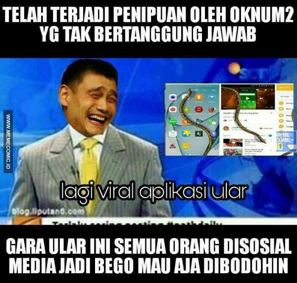 8 Meme 'gara-gara ular' ini sindir kamu yang ketipu ketik #RAN di FB