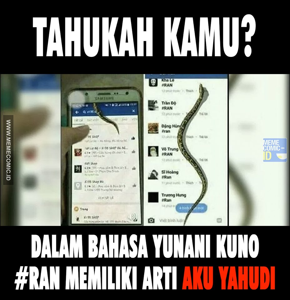 8 Meme 'gara-gara ular' ini sindir kamu yang ketipu ketik #RAN di FB