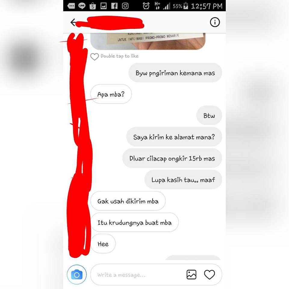 Chat pembeli dengan penjual jilbab olshop ini endingnya epik banget