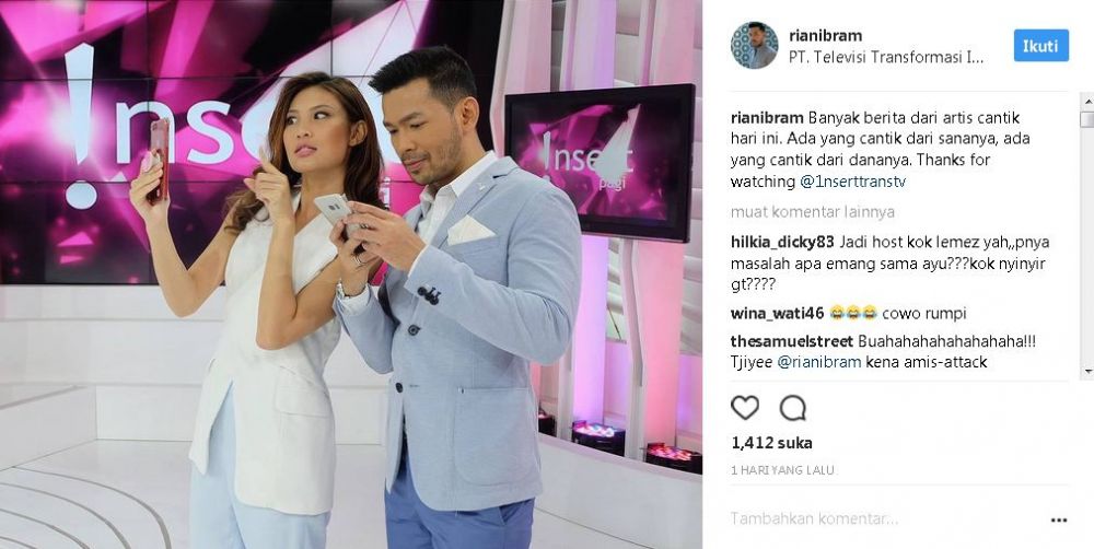 Sindir Ayu Ting Ting di acara infotainment, host ini dikritik balajaer