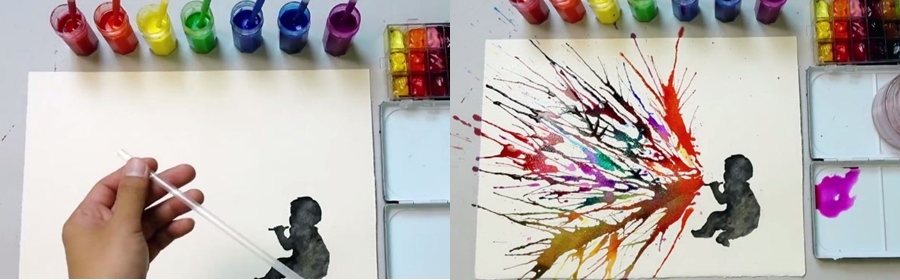 Pia ini melukis pakai alat seadanya, hasilnya luar biasa