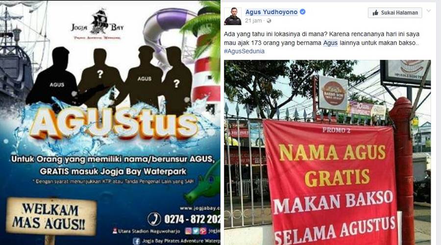 Nama-nama ini bawa berkah di Indonesia, ada yang gratis masuk wahana