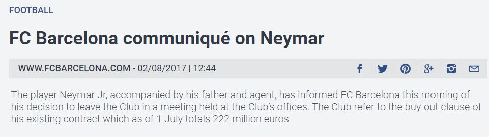 Neymar calon pesepak bola termahal dunia, harganya capai Rp 3 triliun