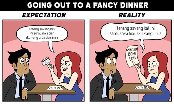 5 Ilustrasi ekspektasi vs realita pasangan baru menikah, jleb banget