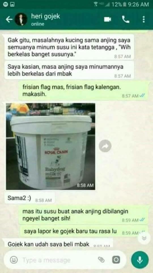 Obrolan order belanja lewat jasa online ini bikin geregetan