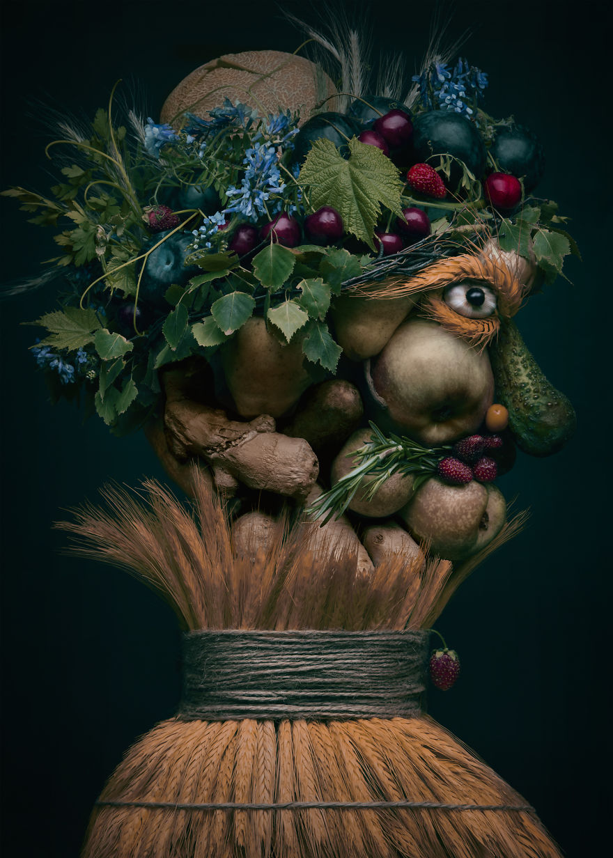Mirip wajah manusia, 8 kreasi rangkaian buah & sayur ini tampak nyata