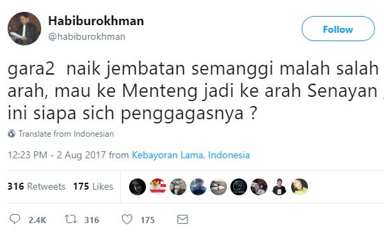 8 Kicauan kocak tanggapi Habiburokhman nyasar di simpang Semanggi
