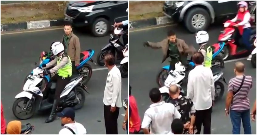 Beredar video viral anggota TNI tanpa helm bentak dan pukul polisi