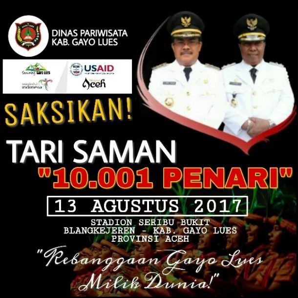 Pecahkan rekor, lebih dari 10 ribu orang tarikan tarian Saman