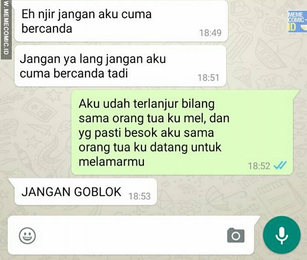 Obrolan cowok serius dibercandain ini endingnya buat cewek gigit jari