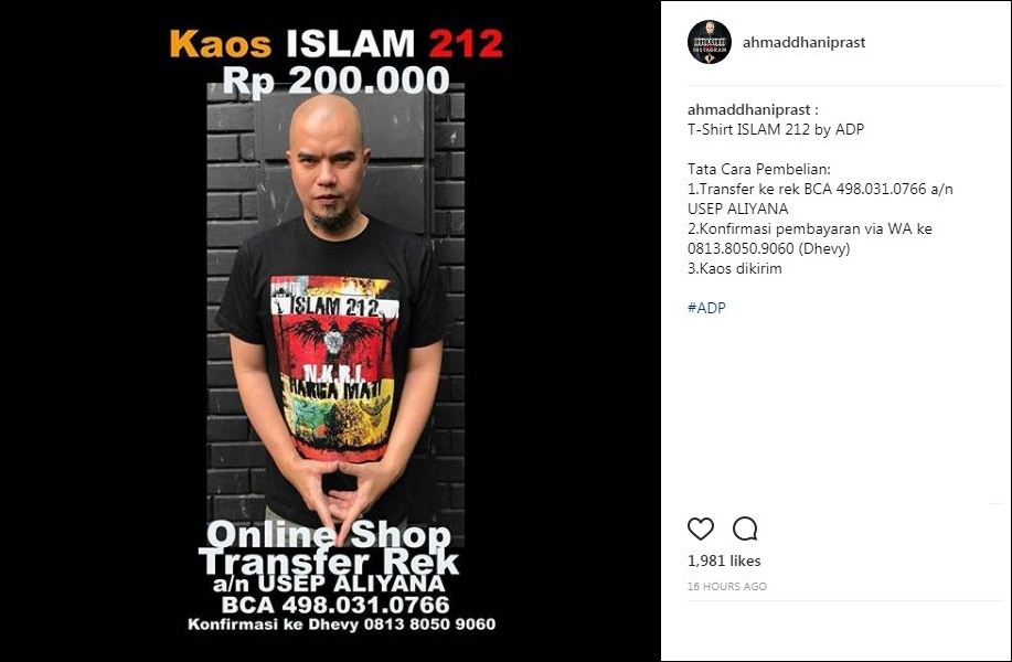 Jualan kaus bertema agama, Ahmad Dhani dinyinyirin netizen