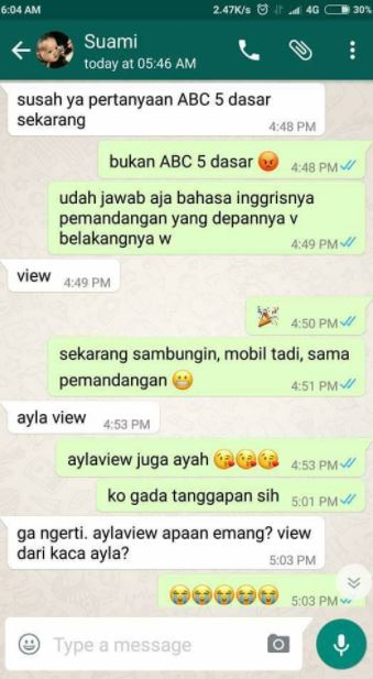 Chat rayuan istri ke suami nggak peka ini bikin terpingkal-pingkal