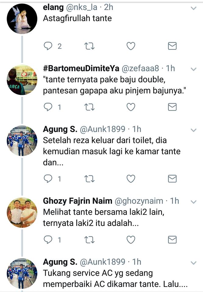 Kolaborasi netizen bikin cerita cowok di rumah tante ini bikin ngakak