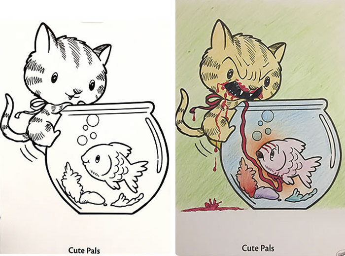 20 Gambar hasil mewarnai karya orang dewasa, nggak layak dilihat anak