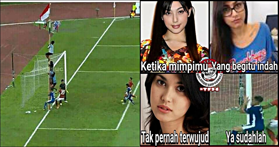 10 Foto editan pemain Timnas Filipina tabrak gawang ini kelewat kocak