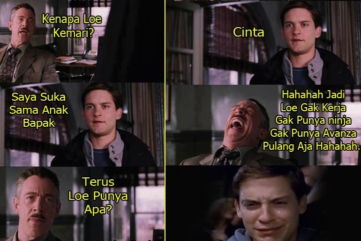 14 Meme 'percakapan Peter Parker' ini ngebanyol abis, awas kesindir