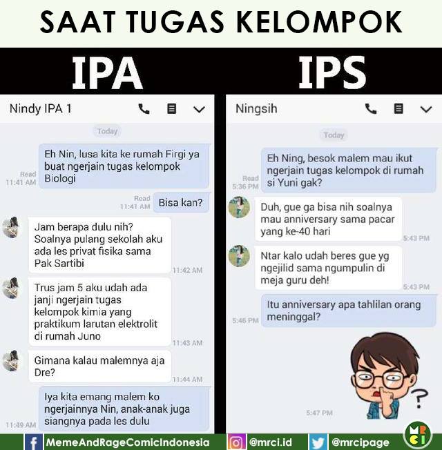  Perbedaan obrolan chat anak IPA dan IPS ini ingatkan kamu masa SMA