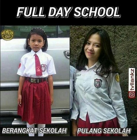 10 Meme kocak bahagianya Full day School ini ngocol abis deh