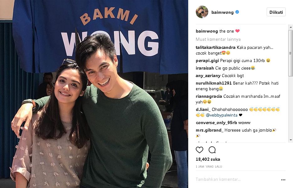 Unggah foto berdua, Baim Wong dan Vebby Palwinta mulai go publik?