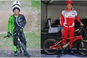 8 Aksi Elga Kharisma di atas sepeda, peraih emas SEA Games cabor BMX