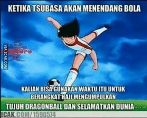 10 Meme 'Captain Tsubasa' yang lucunya bisa bikin ngakak salto