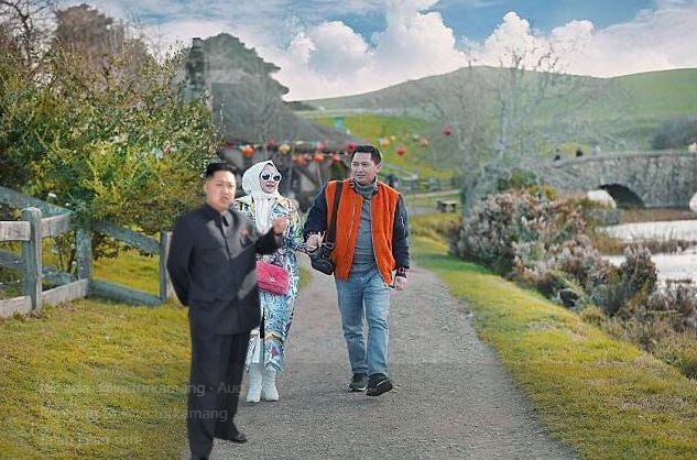 10 Foto editan kocak sindir gaya glamor Anniesa Hasibuan dan suaminya