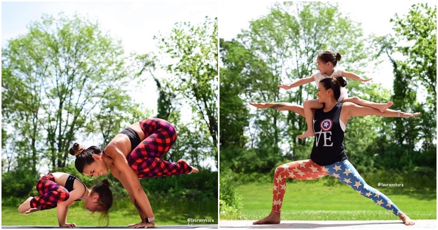 10 Kekompakan ibu dan anak yoga bareng ini begitu menggemaskan
