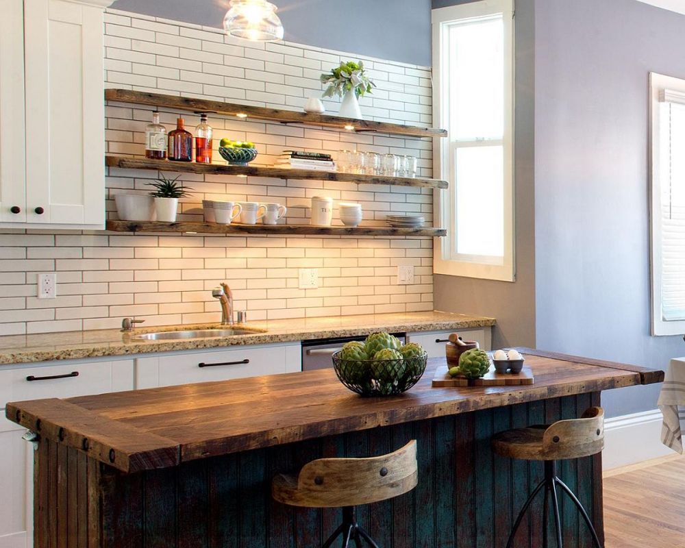 20 Desain rak kayu lawasan buat dapur rumahmu, bikin betah masak nih