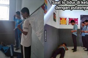 10 Keusilan anak sekolah saat temannya tidur di kelas, ampun dah
