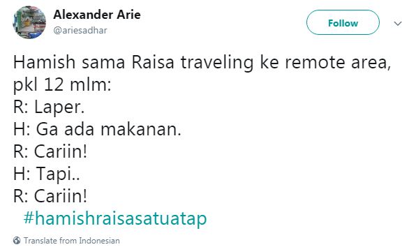10 Cuitan #HamishRaisaSatuAtap ini lucunya bikin susah nahan ketawa