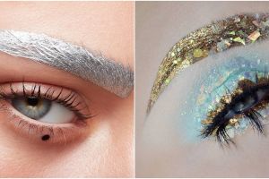 Usai alis gelombang, kini muncul tren metallic brow yang berkilau