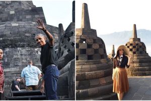 10 Gaya publik figur saat liburan ke Borobudur, siapa paling kece?