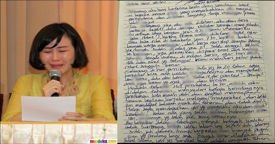 Surat Ahok untuk Veronica di hari ultah pernikahan ke-20, bikin haru