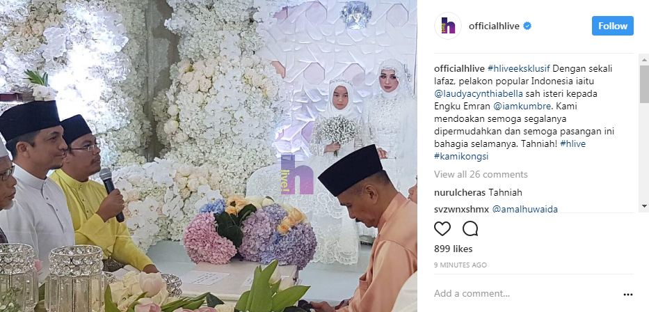 Sah, Laudya Cynthia Bella resmi menikah dengan pengusaha Malaysia
