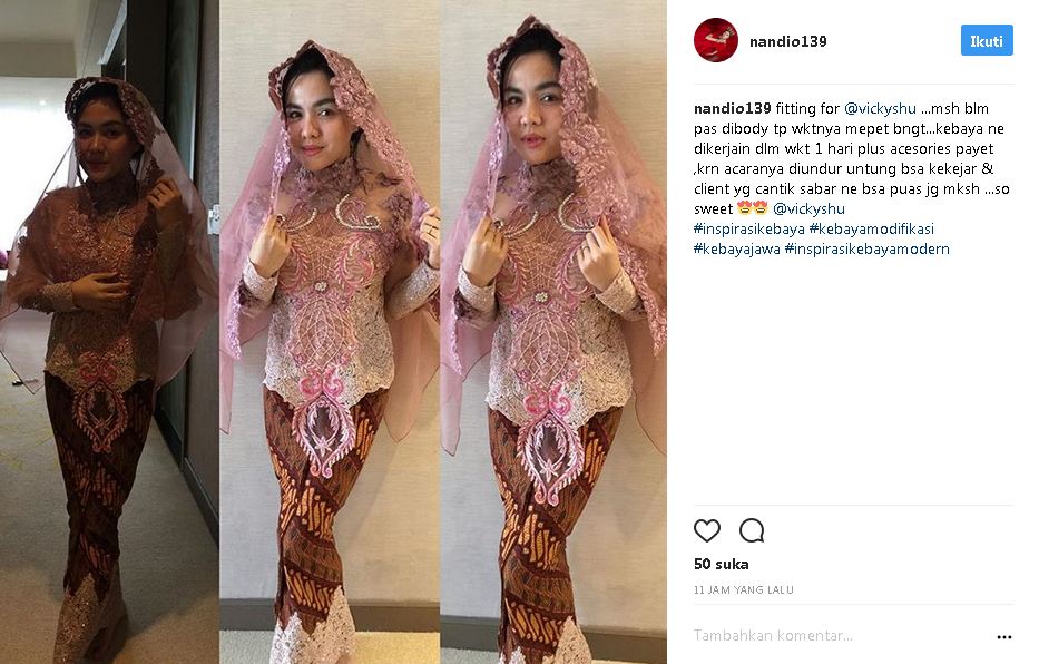 Siap nikah, begini penampilan Vicky Shu saat fitting baju pengantin