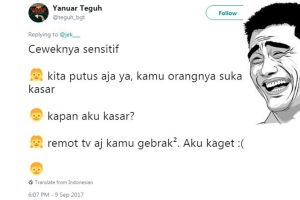 6 Obrolan 'ceweknya sensitif' ini lucunya bikin ngakak guling-guling