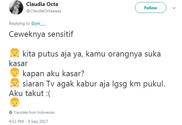 6 Obrolan 'ceweknya sensitif' ini lucunya bikin ngakak guling-guling