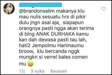 Disebut anak durhaka oleh Brandon Salim, Verrell Bramasta meradang