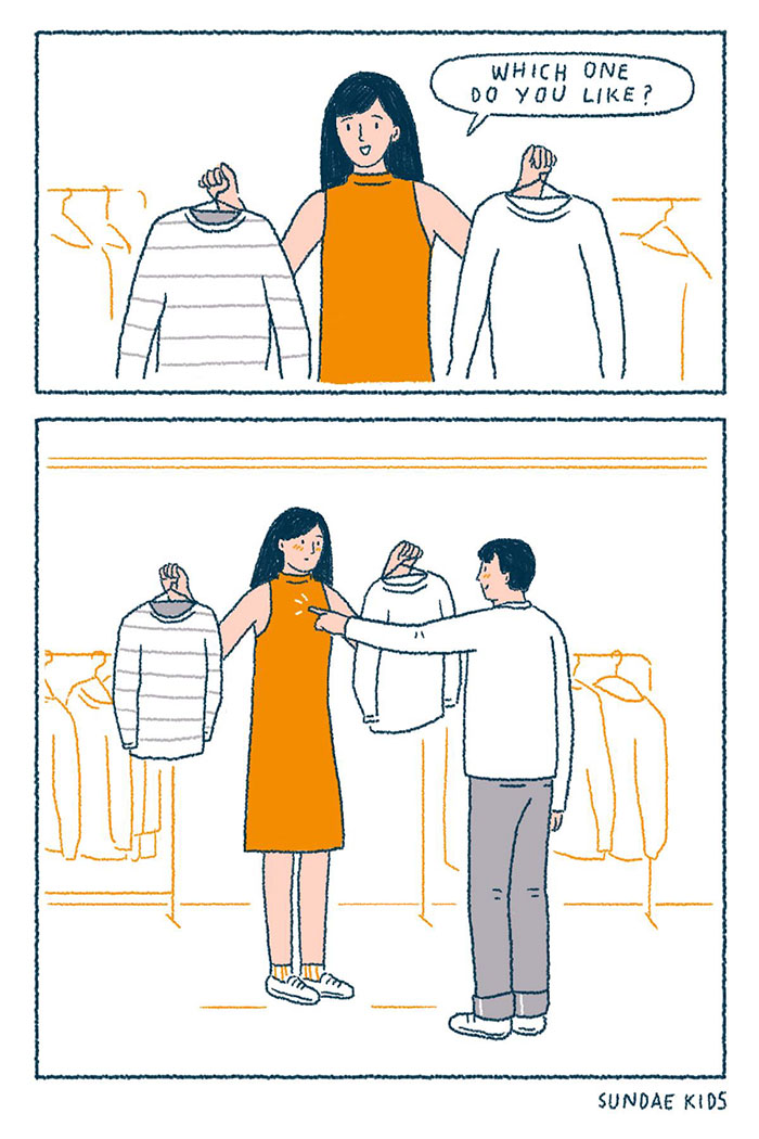 13 Ilustrasi mesranya pasangan baru menikah ini lucu-lucu gemas